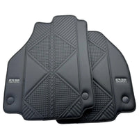 Black Leather Floor Mats For Ferrari F8 Spider (2019-2023) ER56 Design - AutoWin