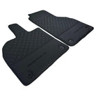 Black Leather Floor Mats for Lamborghini Aventador | Black Stitching - AutoWin