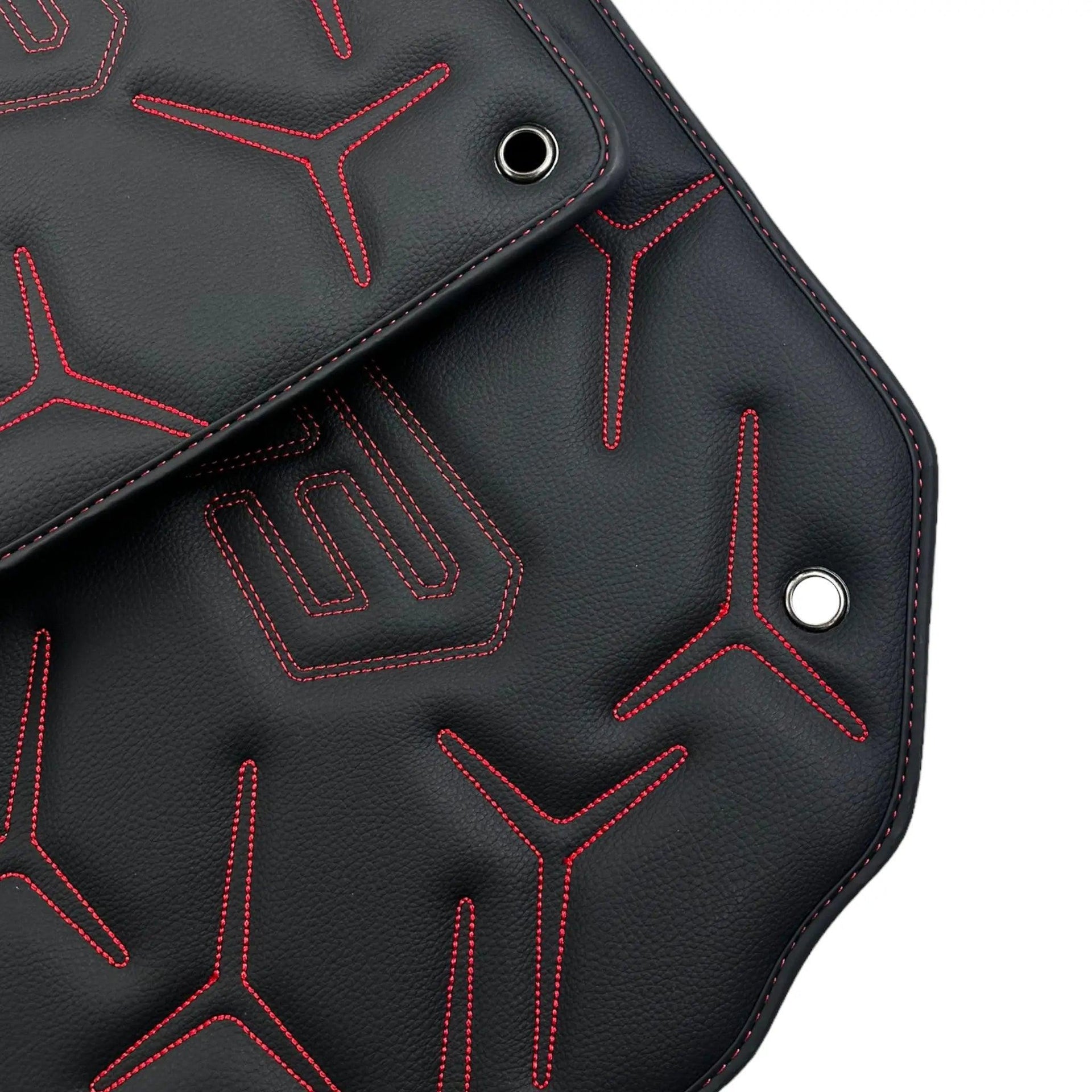 Black Leather Floor Mats for Lamborghini Aventador SVJ 63 Edition - AutoWin