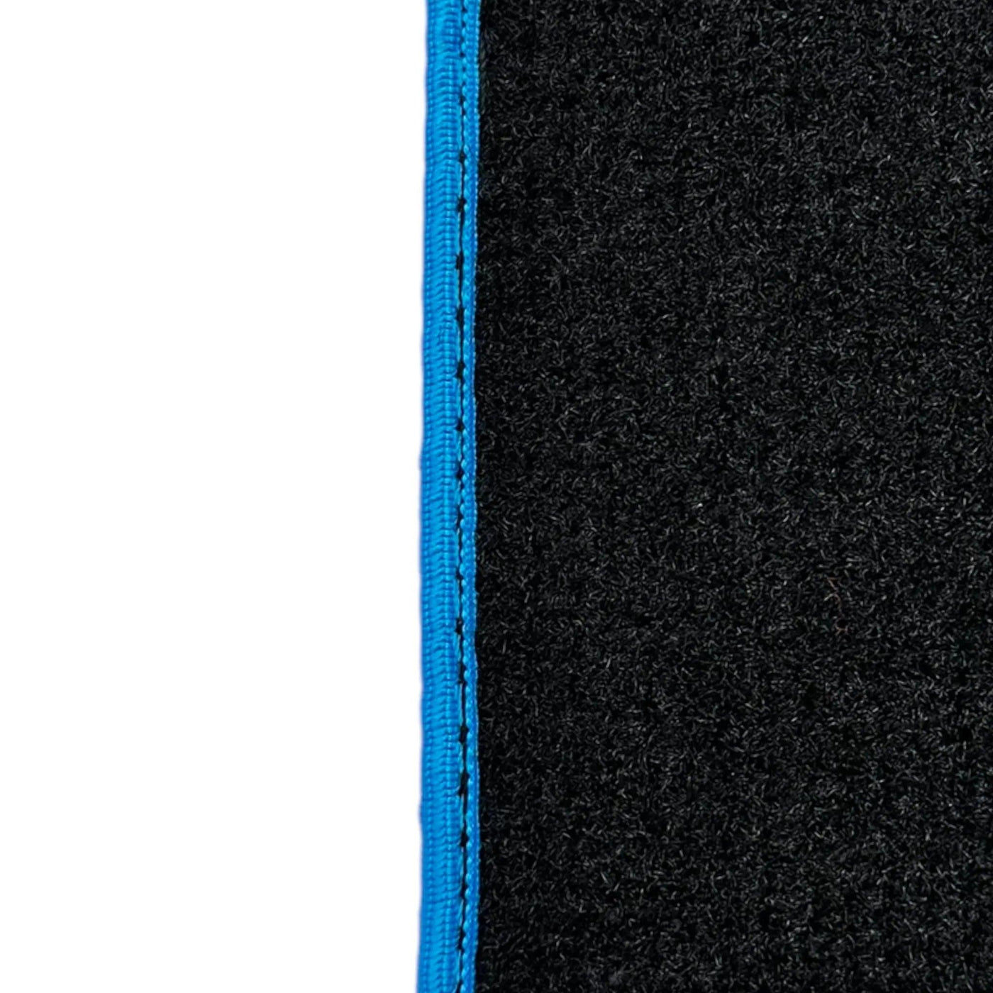 Black Leather Floor Mats For Lamborghini Aventador with Blue Trim - AutoWin