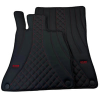 Black Leather Floor Mats For Mercedes Benz GLS-Class X167 Maybach (2020-2023) | ER56 Design