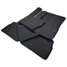 Black Leather Floor Mats for Mercedes-Benz G Class W463 2019-2022 ER56 Design - AutoWin