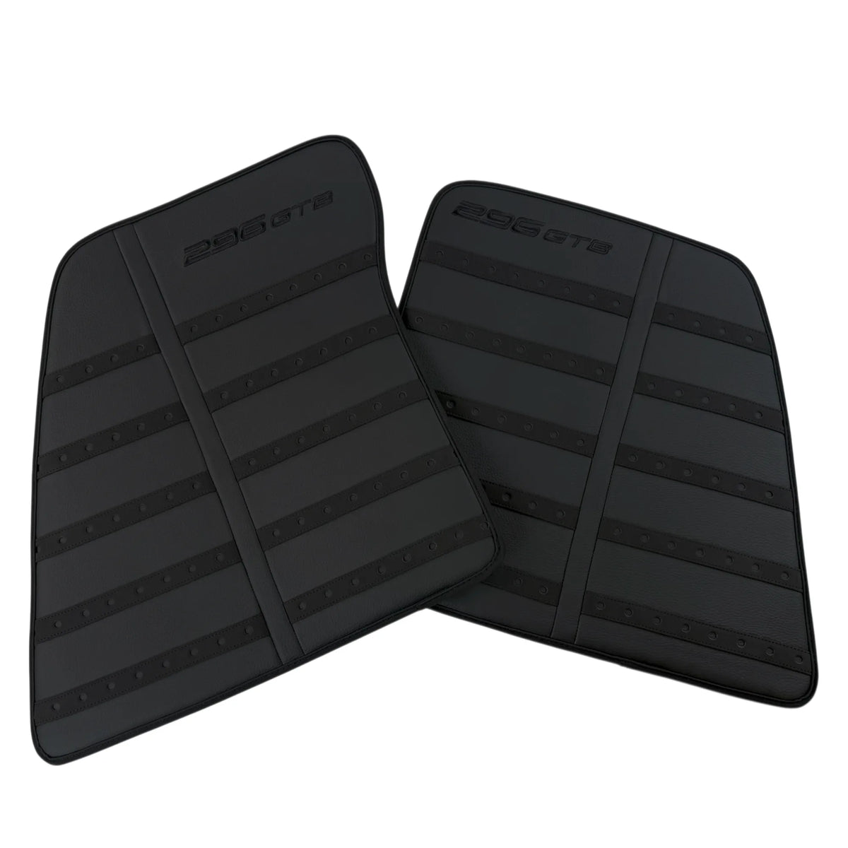 Black Leather Floor Mats with Black Daytona Design for Ferrari 296 GTB (2022-2027)