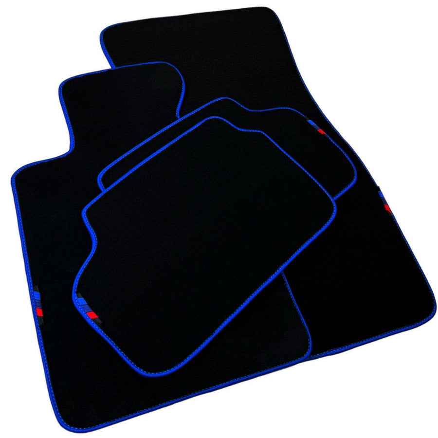 Black Mats For BMW G60 (2023-2026) Sedan | Blue Trim - AutoWin