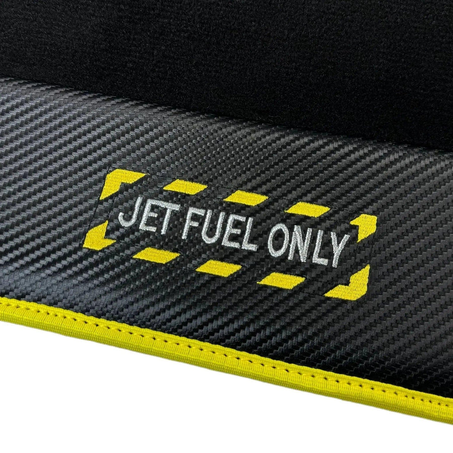 Black Mats For BMW 1 Series F70 | Fighter Jet Edition | Yellow Trim - AutoWin