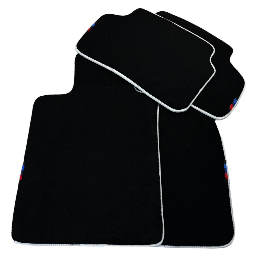 Black Mats For BMW Gran Tourer F46 (2015-2022) 5 Seats | White Trim - AutoWin