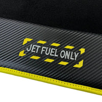 Black Mats For BMW M5 E28 | Fighter Jet Edition | Yellow Trim - AutoWin