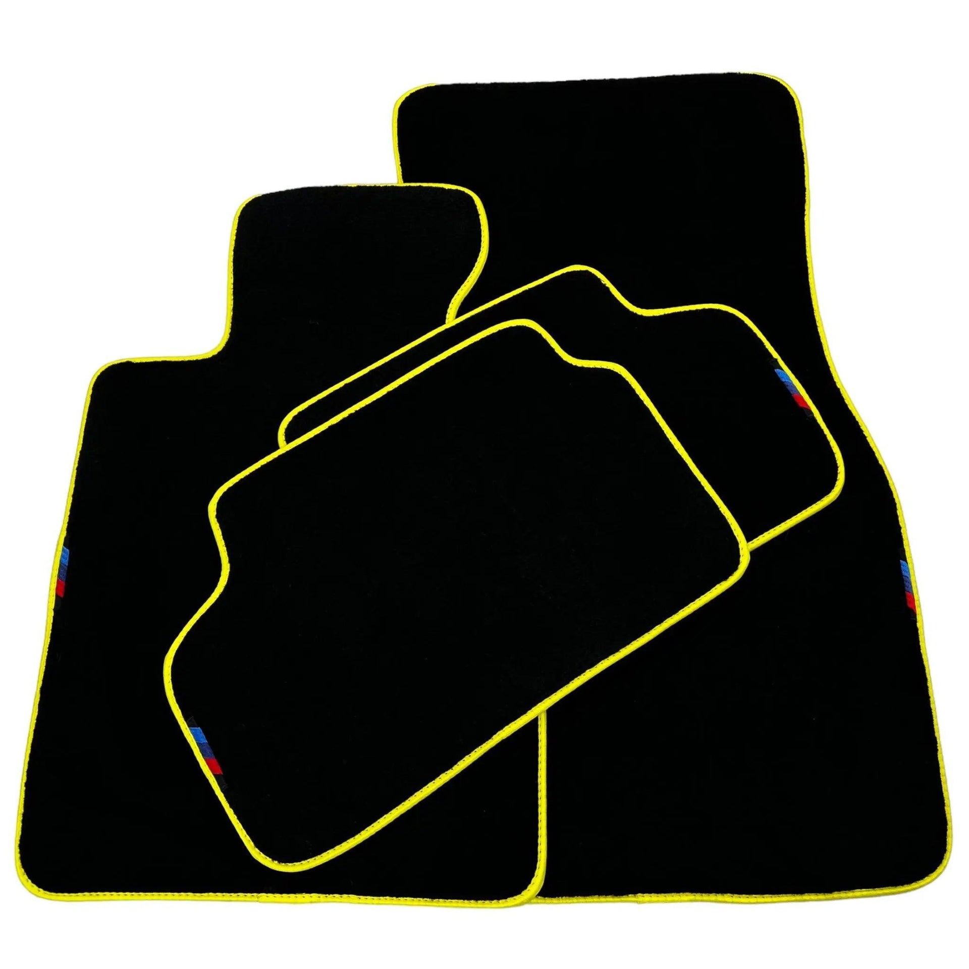 Black Mats For BMW M6 E64 Convertible | Yellow Trim - AutoWin