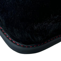 Black Sheepskin Floor Mats for Ferrari Portofino M (2018-2023) with Leather
