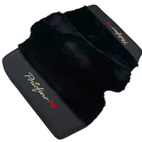 Black Sheepskin Floor Mats for Ferrari Portofino M (2018-2023) with Leather - AutoWin