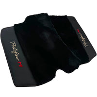 Black Sheepskin Floor Mats for Ferrari Portofino M (2018-2023) with Leather - AutoWin