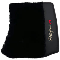 Black Sheepskin Floor Mats for Ferrari Portofino M (2018-2023) with Leather - AutoWin