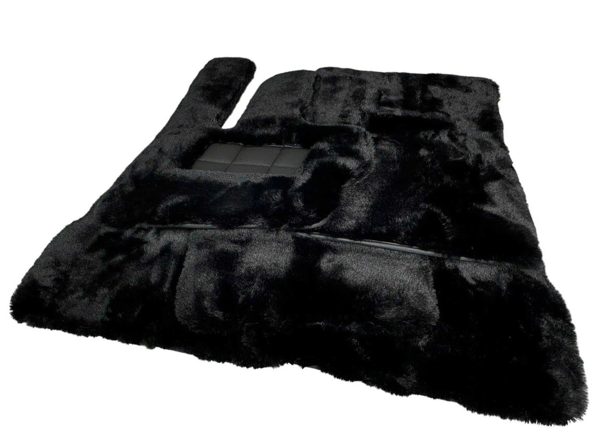 Black Sheepskin Floor Mats For Mercedes-Benz G Class W461 (1979-2008) ER56 Design - AutoWin