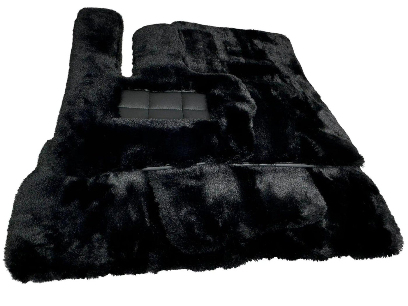 Black Sheepskin Floor Mats For Mercedes-Benz G Class W463 (2008-2018) ER56 Design - AutoWin