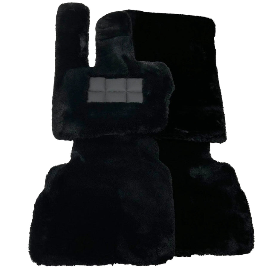 Black Sheepskin Floor Mats For Mercedes Benz GLS-Class X167 Maybach (2020-2023) | ER56 Design