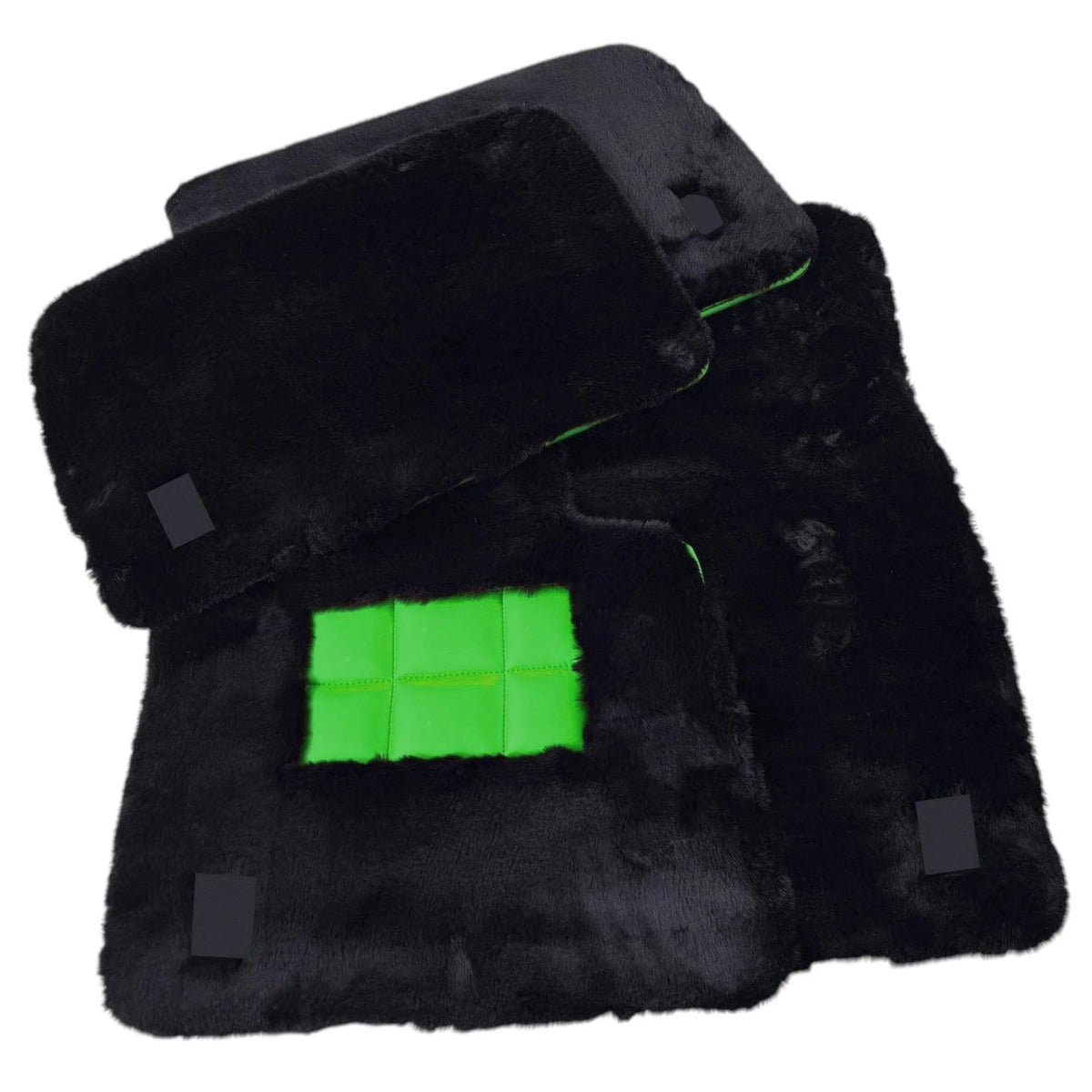 Black Sheepskin Floor Mats for Rolls Royce Ghost Series II (2021-2024) Various Leather Colors