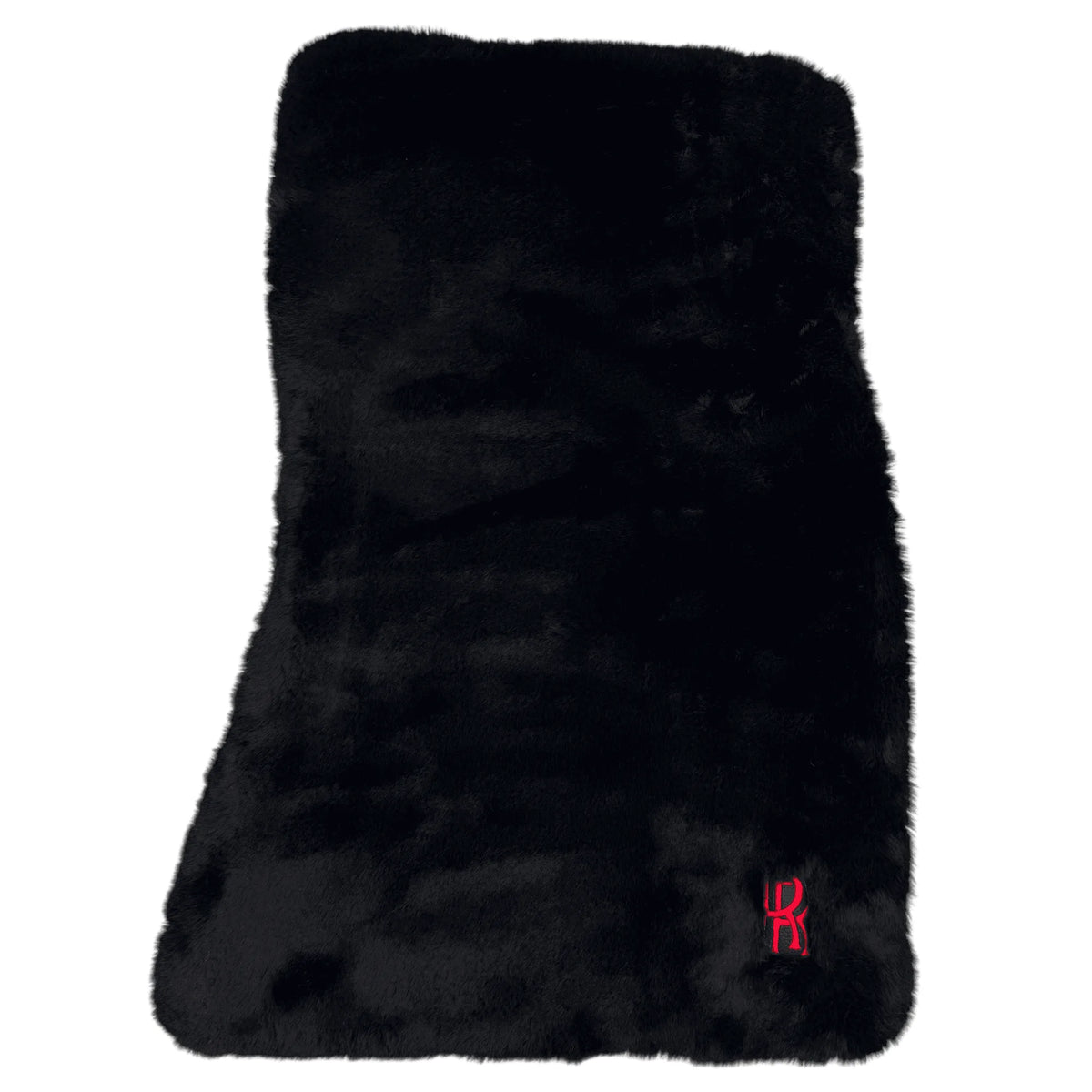 Black Sheepskin Floor Mats for Rolls Royce Spectre (2023-2024) with Red Leather