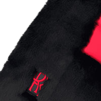 Black Sheepskin Floor Mats for Rolls Royce Spectre (2023-2024) with Red Leather
