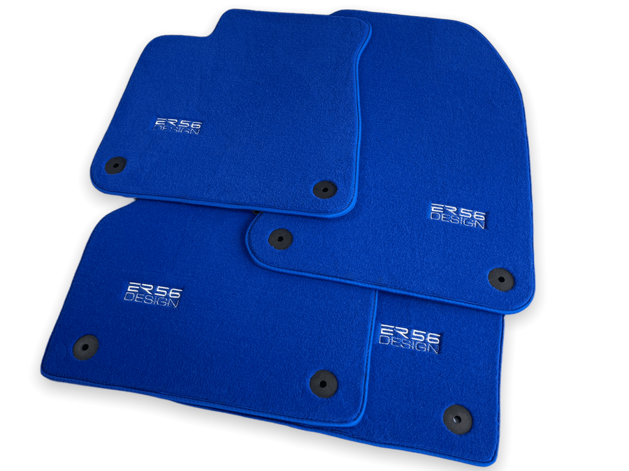 Blue Floor Mats for Audi A4 - B6 Convertible (2002-2006) | ER56 Design - AutoWin
