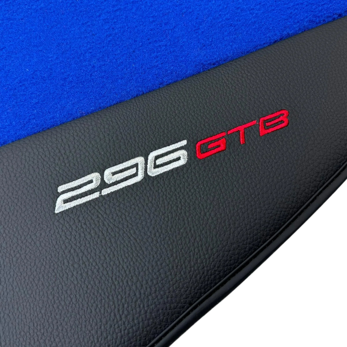 Blue Floor Mats for Ferrari 296 GTB (2022-2027) with Leather - AutoWin