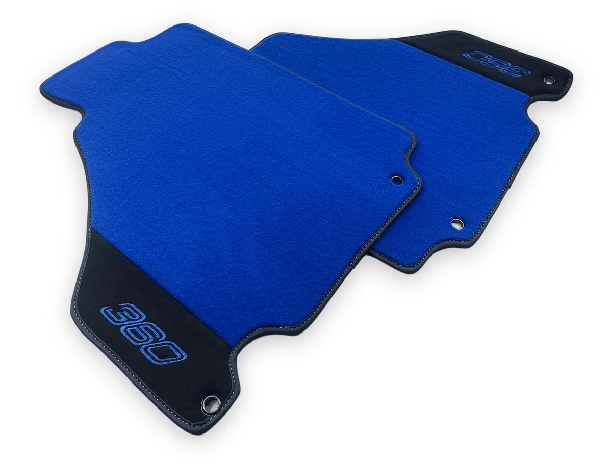 Blue Floor Mats For Ferrari 360 Modena 1999-2005 With Alcantara Leather - AutoWin