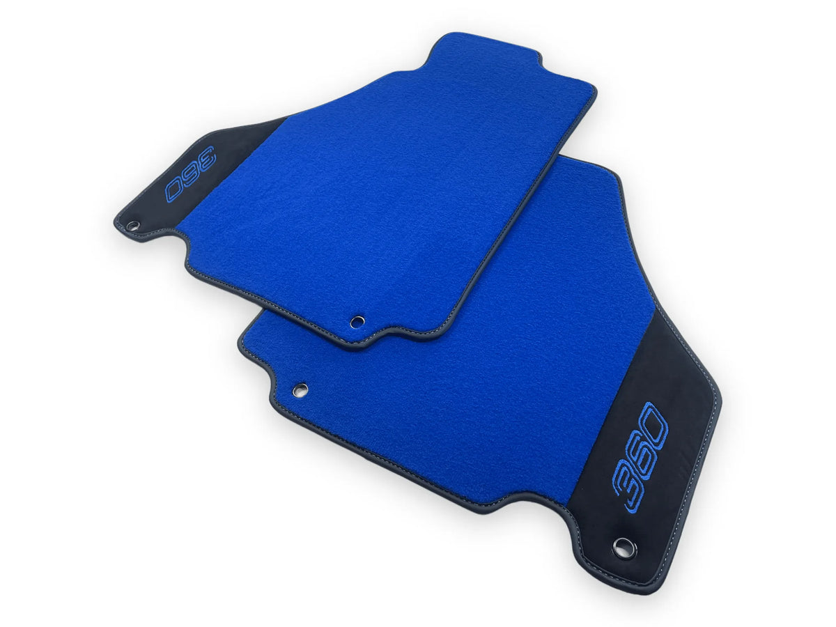 Blue Floor Mats For Ferrari 360 Modena 1999-2005 With Alcantara Leather - AutoWin