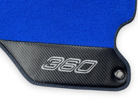 Blue Floor Mats For Ferrari 360 Modena 1999-2005 With Carbon Fiber Leather - AutoWin