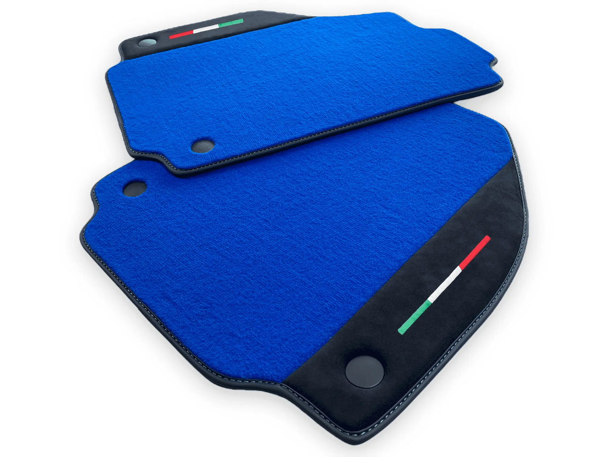 Blue Floor Mats For Ferrari 458 Spider 2012-2015 Alcantara Leather