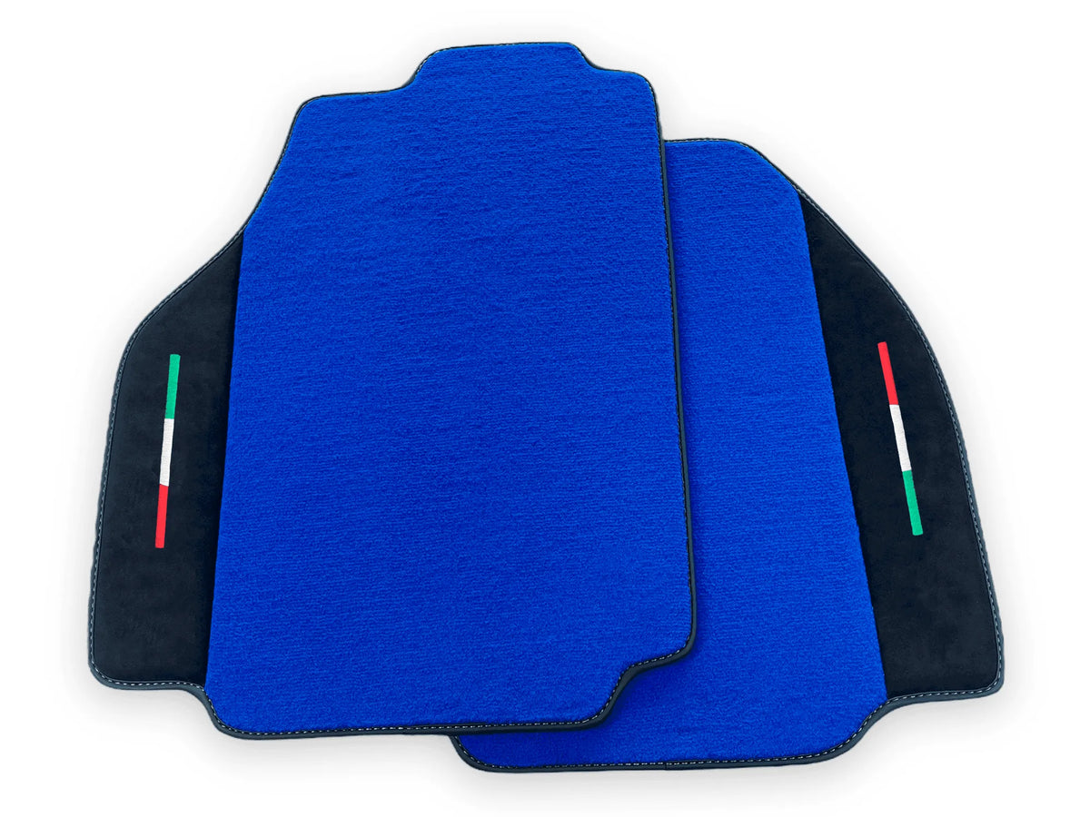 Blue Floor Mats For Ferrari 488 Pista Spider 2019-2021 With Alcantara Leather