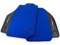 Blue Floor Mats For Ferrari 488 Spider 2015-2022 Carbon Leather - AutoWin