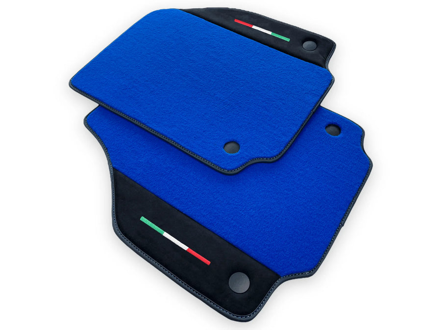 Blue Floor Mats For Ferrari 488 Spider 2015-2022 With Alcantara Leather - AutoWin