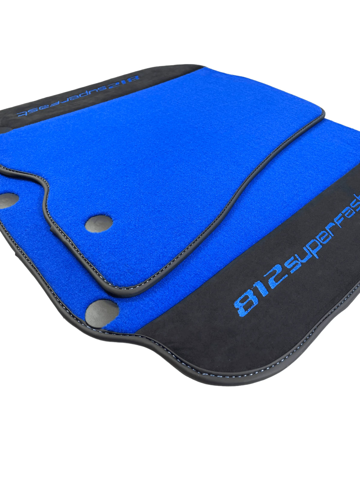 Blue Floor Mats For Ferrari 812 Superfast With Alcantara Leather - AutoWin