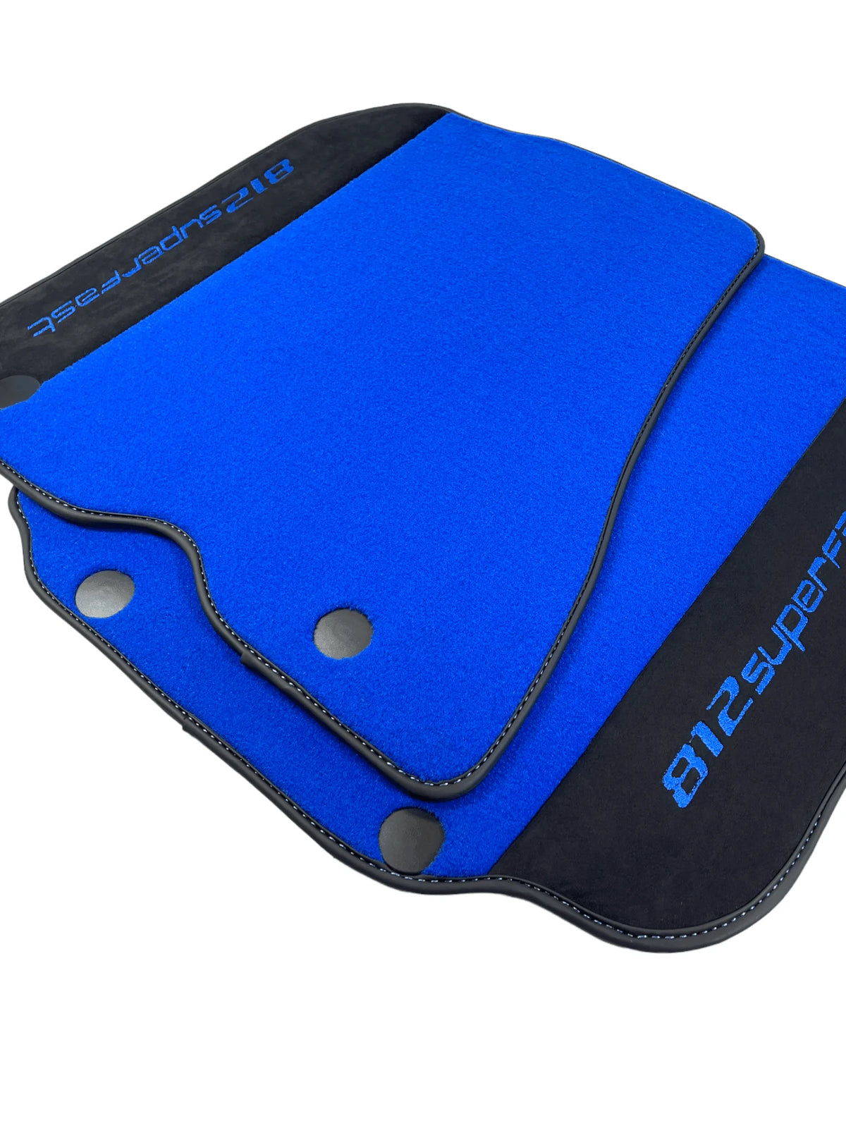 Blue Floor Mats For Ferrari 812 Superfast With Alcantara Leather - AutoWin