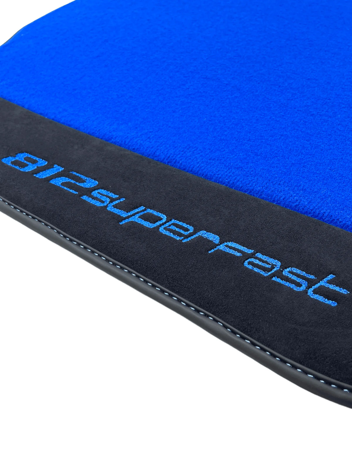 Blue Floor Mats For Ferrari 812 Superfast With Alcantara Leather - AutoWin