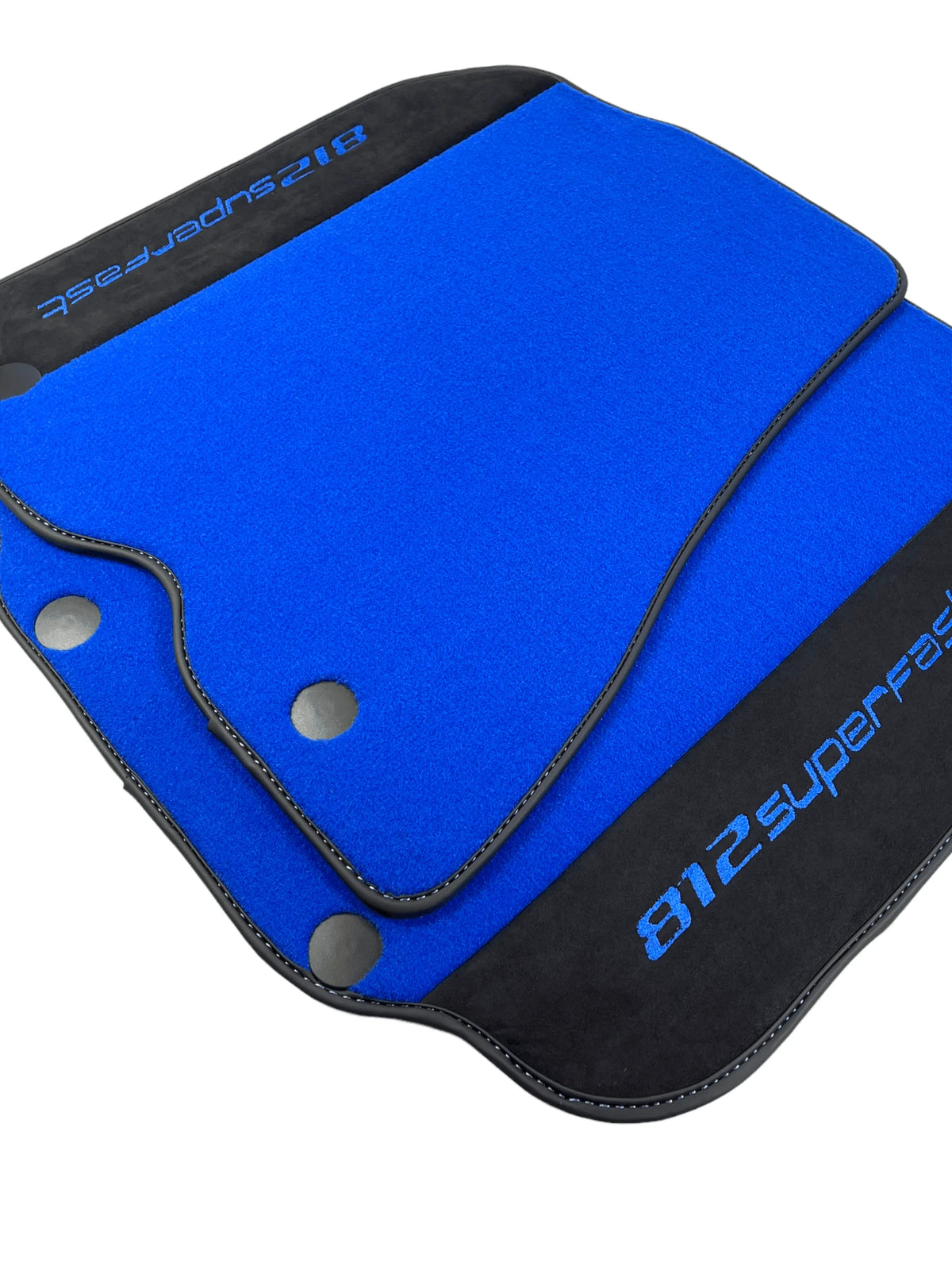 Blue Floor Mats For Ferrari 812 Superfast With Alcantara Leather - AutoWin