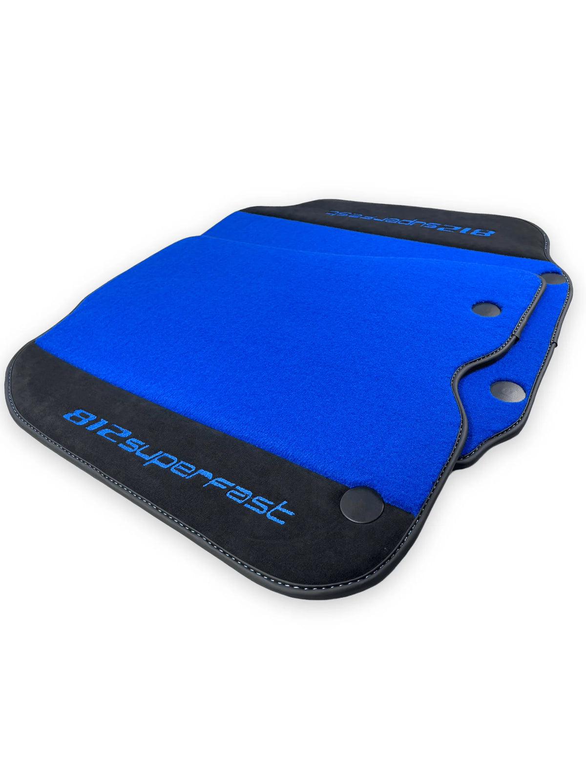 Blue Floor Mats For Ferrari 812 Superfast With Alcantara Leather - AutoWin