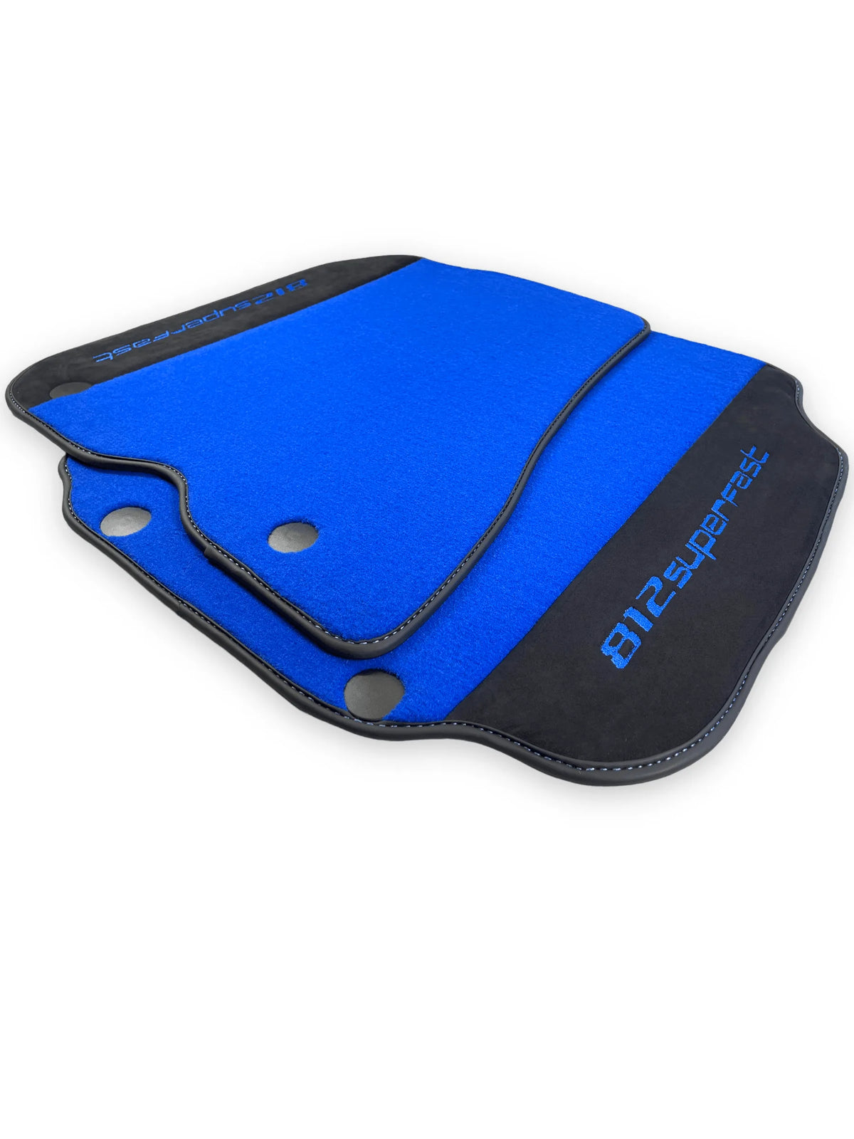 Blue Floor Mats For Ferrari 812 Superfast With Alcantara Leather - AutoWin