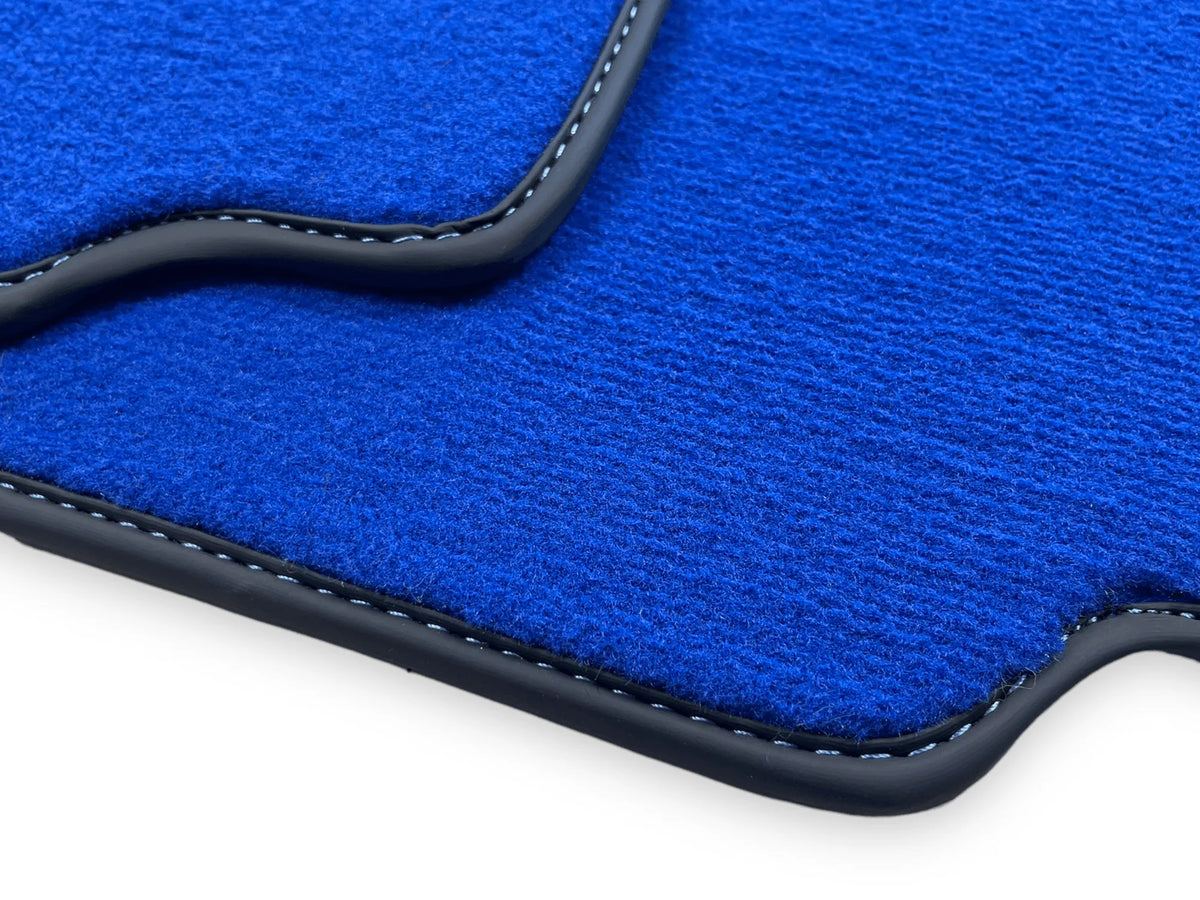Blue Floor Mats For Ferrari F430 2004-2009 With Carbon Fiber Leather - AutoWin