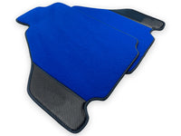Blue Floor Mats For Ferrari F430 2004-2009 With Carbon Fiber Leather - AutoWin