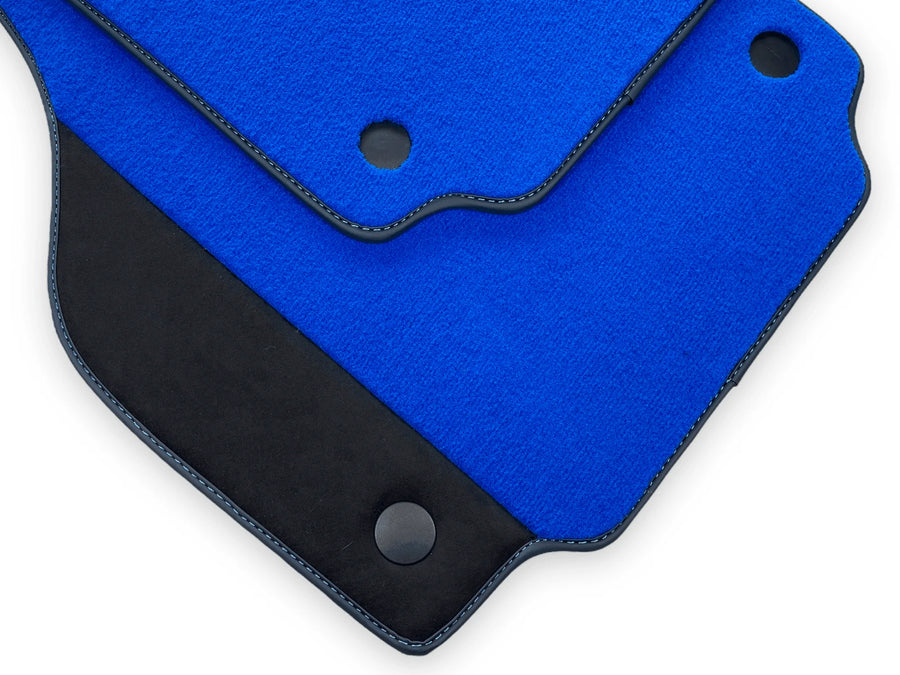 Blue Floor Mats For Ferrari F8 Spider 2019-2022 With Alcantara - AutoWin