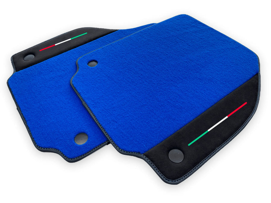 Blue Floor Mats For Ferrari F8 Spider 2019-2022 With Alcantara - AutoWin