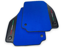 Blue Floor Mats For Ferrari F8 Tributo 2019-2022 With Carbon Leather - AutoWin