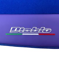 Blue Floor Mats for Lamborghini Diablo (1990-2001) with Purple Leather - AutoWin