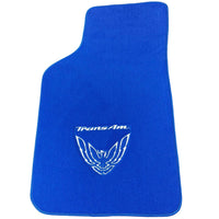 Blue Floor Mats for Pontiac FireBird (1970-1981) with Trans Am Logo - AutoWin