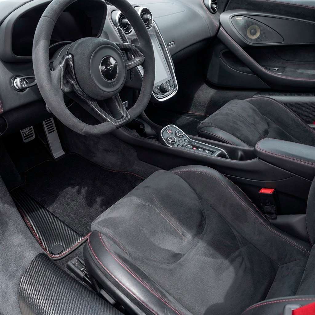 Interior look of floor mats for Black Floor Mats For McLaren 570S (2015-2021)