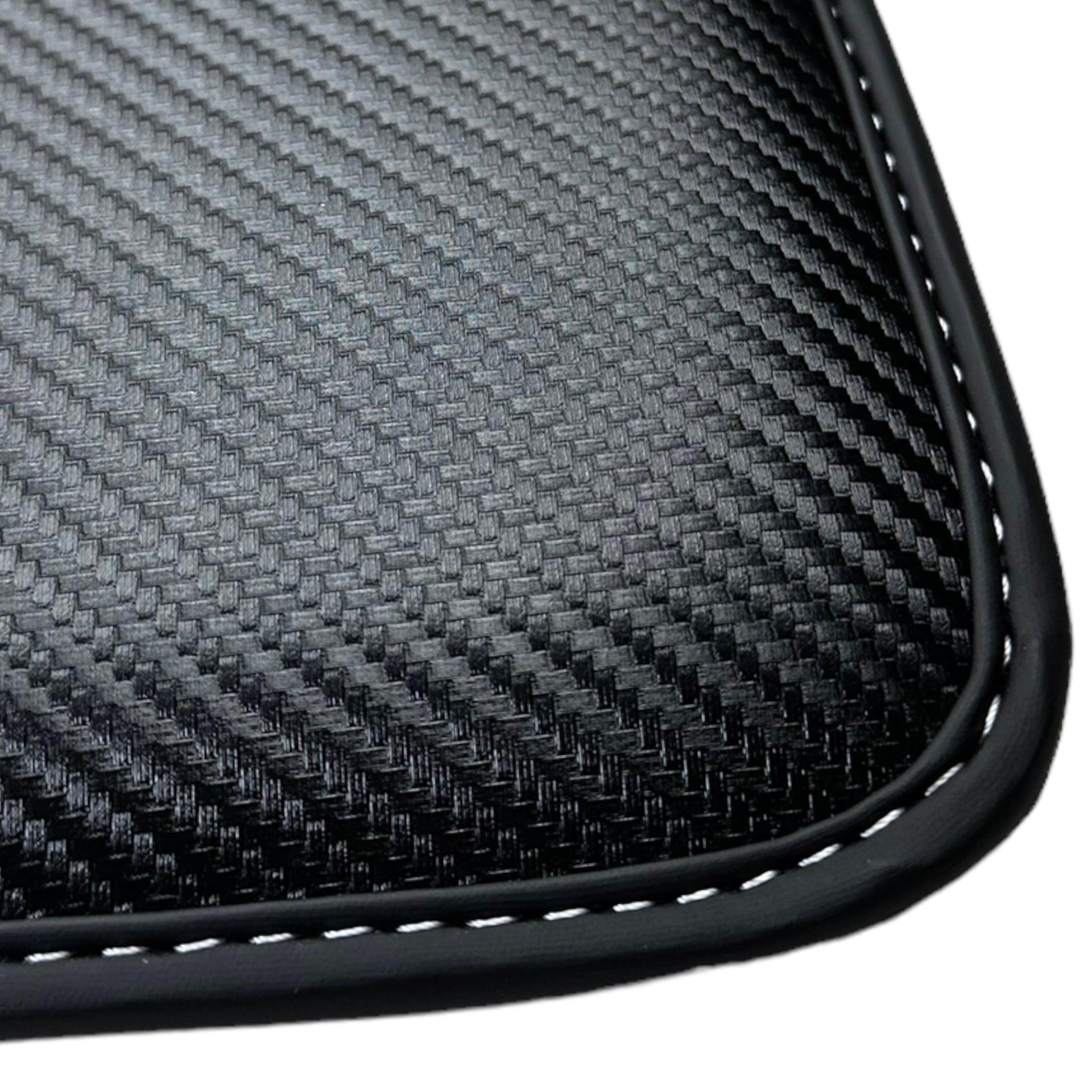 Carbon Fiber Floor Mats for Ford Mustang GT500 Shelby (2015-2021) with Cobra Sewing - AutoWin