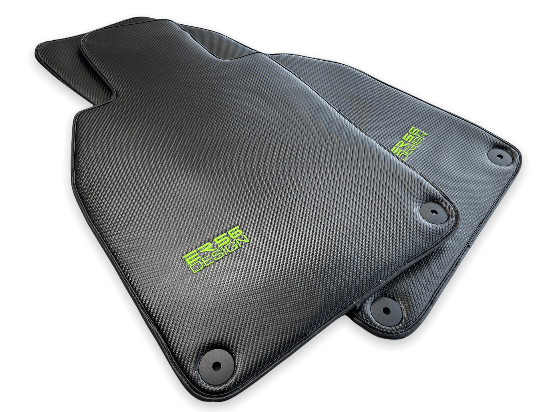 Carbon Fiber Floor Mats for Porsche Cayenne (2010-2018) Green Sewing - AutoWin