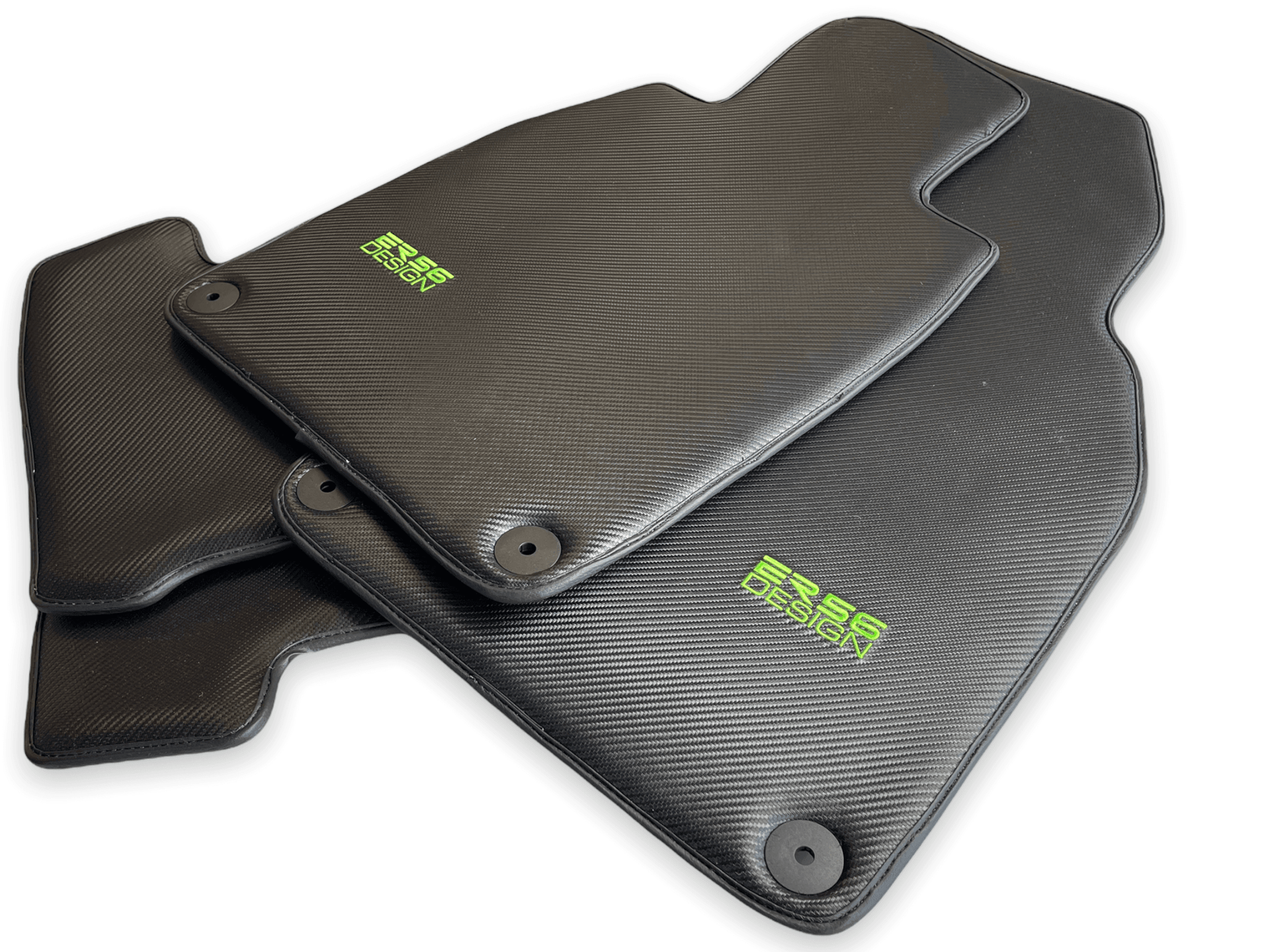 Carbon Fiber Floor Mats for Porsche Cayenne (2010-2018) Green Sewing - AutoWin