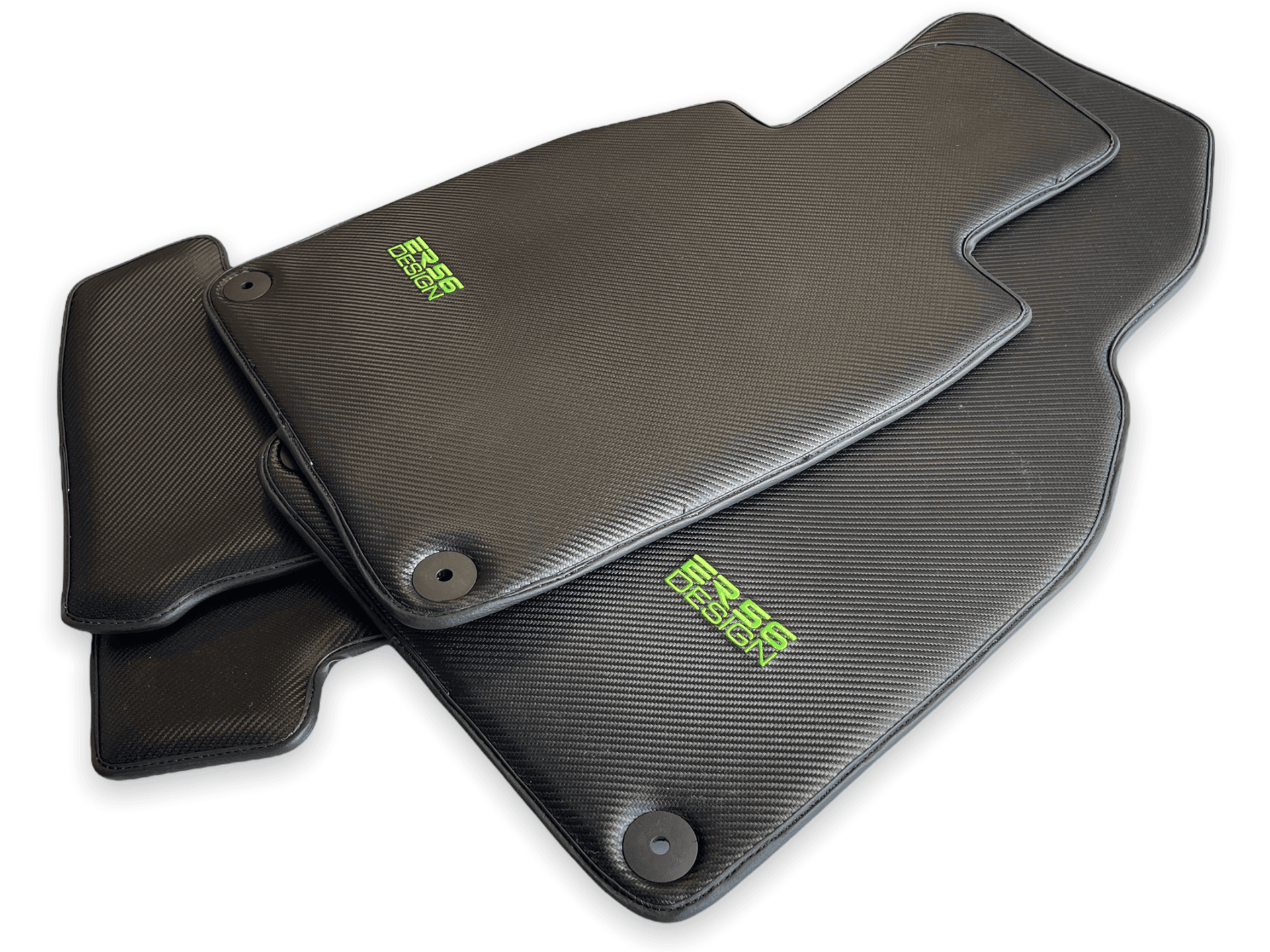 Carbon Fiber Floor Mats for Porsche Panamera (2017-2023) Green Sewing - AutoWin