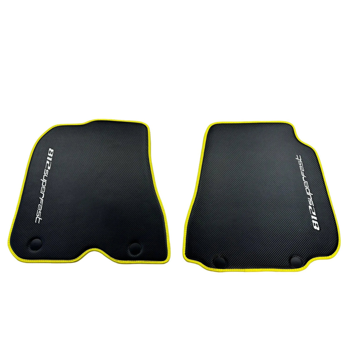 Carbon Floor Mats For Ferrari 812 Superfast (2018-2023) with Yellow Trim - AutoWin